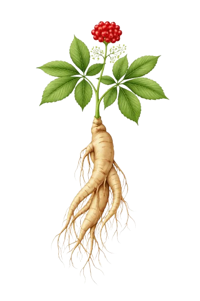 Panax ginseng — raíz adaptogénica que apoya la energía diaria.